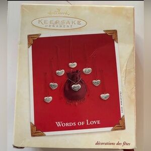 Vintage Hallmark Keepsake Ornament 2003 Words of Love NIB